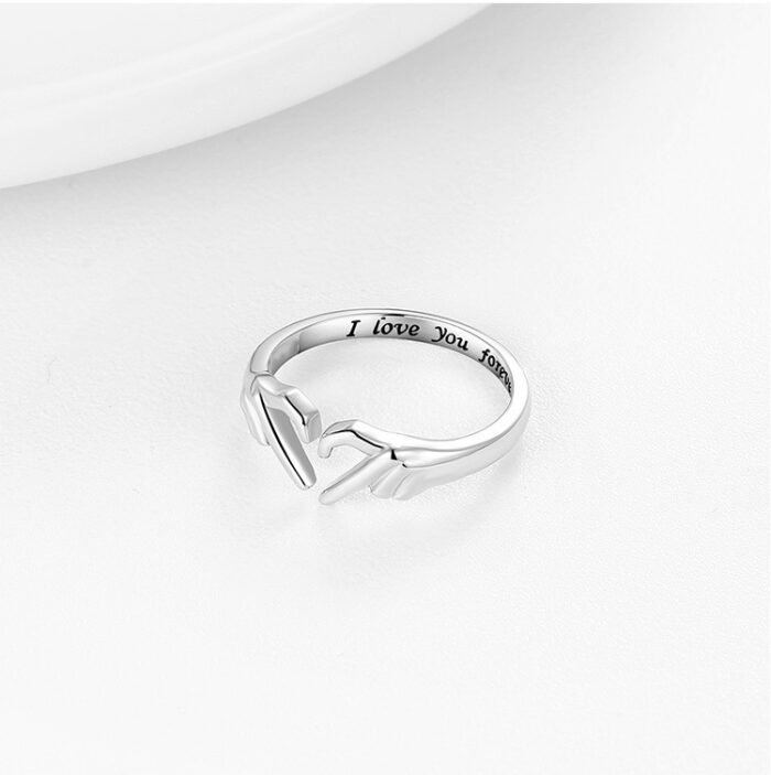 0173585f ca4f 4b16 a1d1 362515f5202a Romantic Heart Hand Hug Fashion Ring For Women Couple Jewelry Silver Color Punk Gesture Wedding Men Finger Accessories Gifts