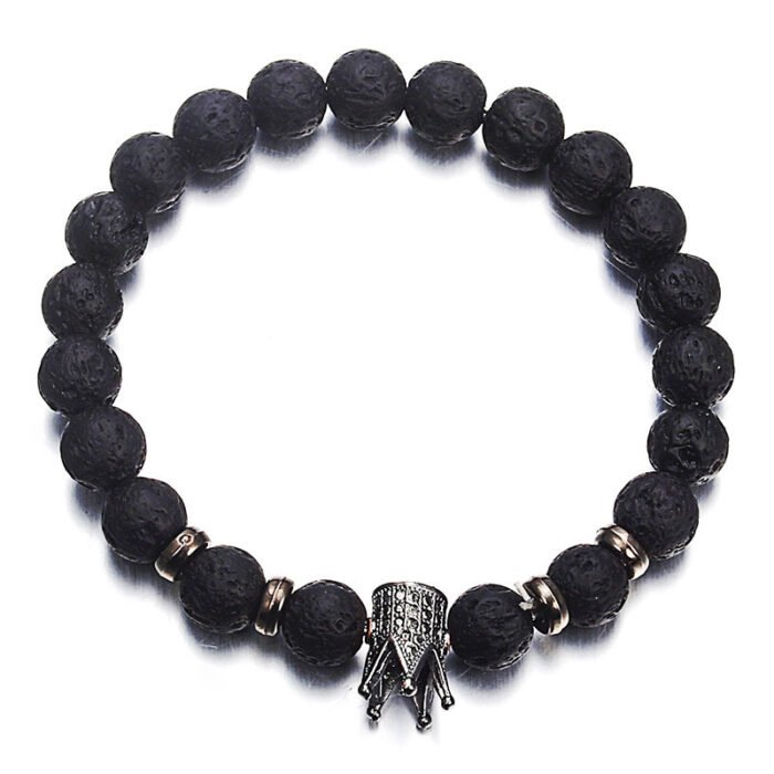 1c1632cc e41d 4b86 87bb ff0a4a7329e1 Fashion Lava Natural Stone Beads Bracelet For Women Men Man Crystal Crown Hand Bracelets Jewelry Mens Accessories