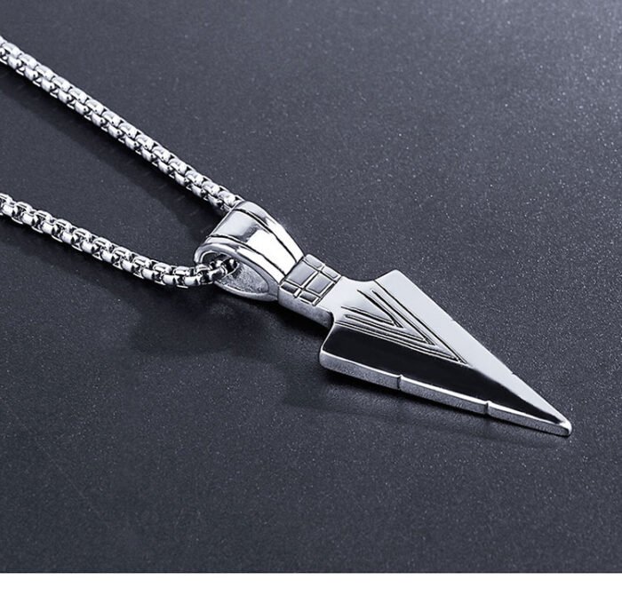 33776044385234 European America jewelry men stainless steel spear necklace with chain