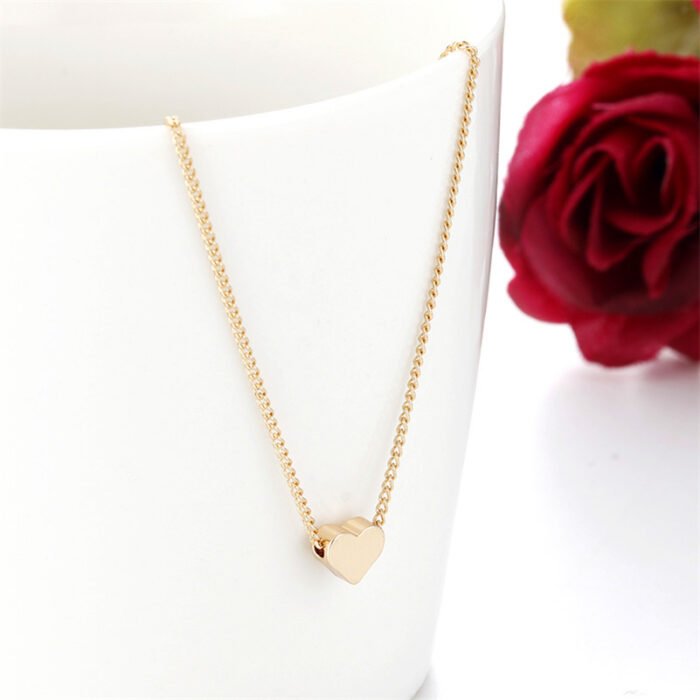 77fc13ba e3eb 4170 b311 4ad4aaaceb3f Simple Fashion Gold Color Double-sided Love Pendant Necklaces Clavicle Chains Necklace Women Jewelry Valentines Day Gift