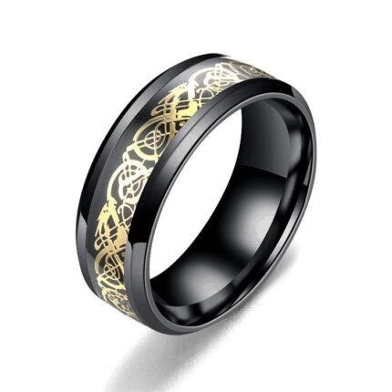 Dragon Pattern Rings Men Stainless Steel Ring Jewelry