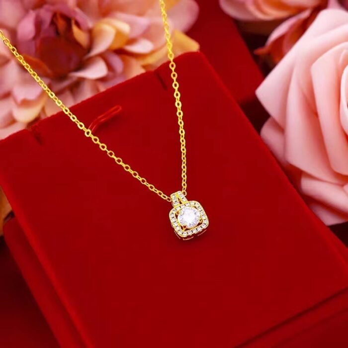 O1CN01RLQo3m1gWI9G17fZo 992754149 0 cib Fashion Jewelry Set Zircon Gem Pendant Chain Choker Necklace For Women Gold Color Stud Earring Statement Wedding Ring