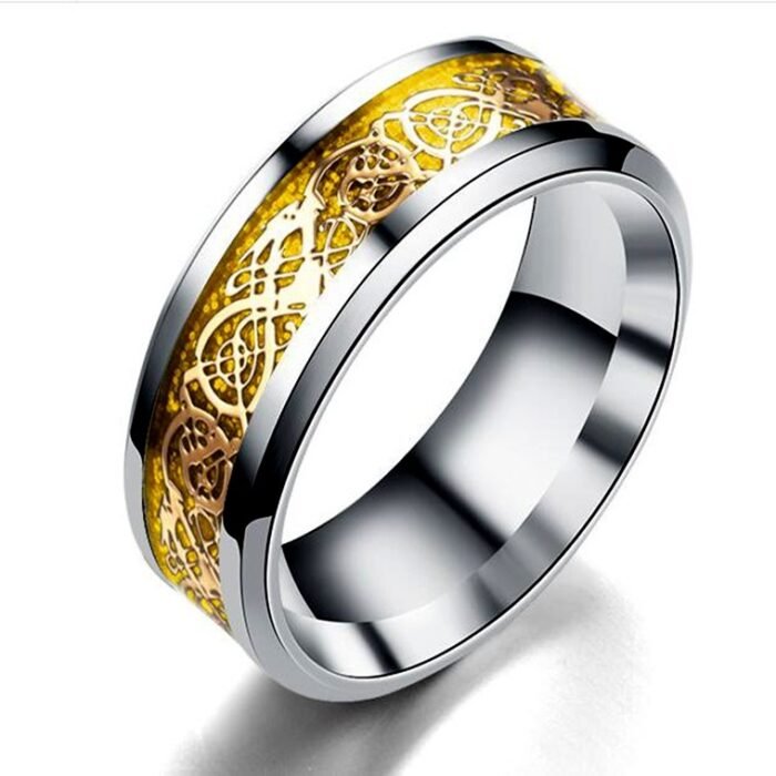 abcd4308 c589 42e0 877f 9280ea70bbcd Dragon Pattern Rings Men Stainless Steel Ring Jewelry