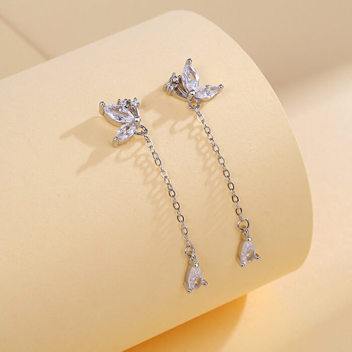 d8b0834d 1afc 4b92 80a9 91ad665e66e5 Butterfly Zircon Tassel Earrings Women's Niche Exquisite Long Earrings Jewelry