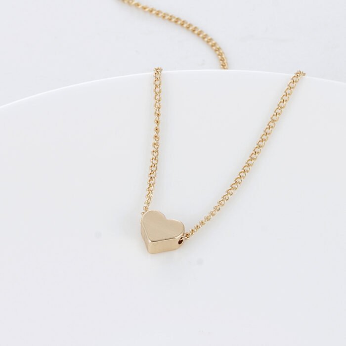 df58f7f5 7429 4a2a a45e bf76d68f7195 Simple Fashion Gold Color Double-sided Love Pendant Necklaces Clavicle Chains Necklace Women Jewelry Valentines Day Gift