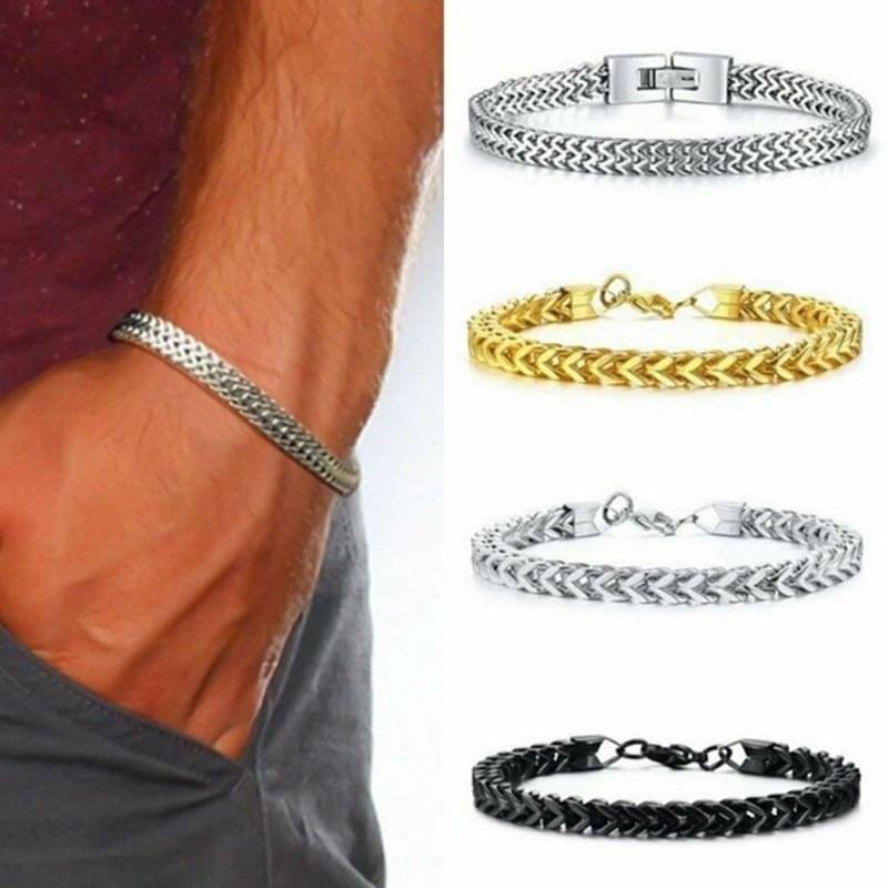 65264283910 Stylish Stainless Steel Chain Bracelet For Men Personality Charm Chain Bracelets Male Jewelry